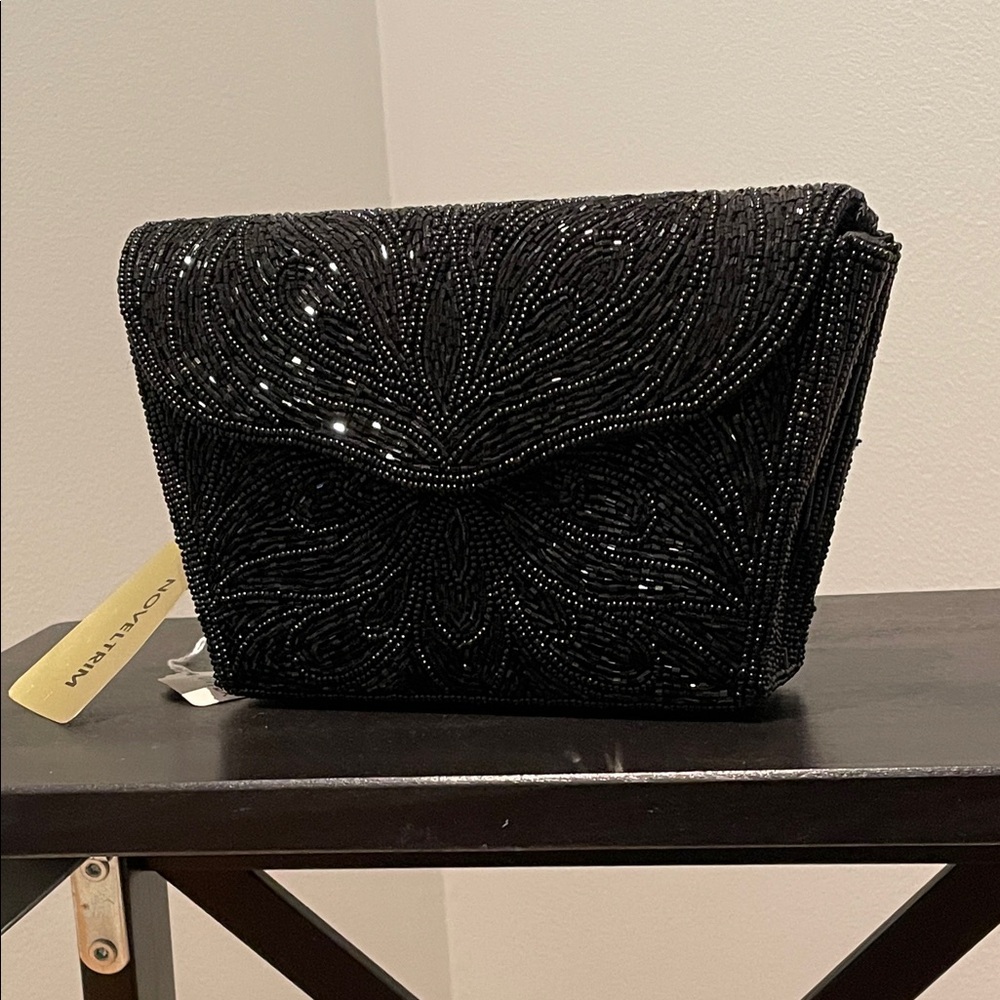 Noveltrim Black Beaded Clutch